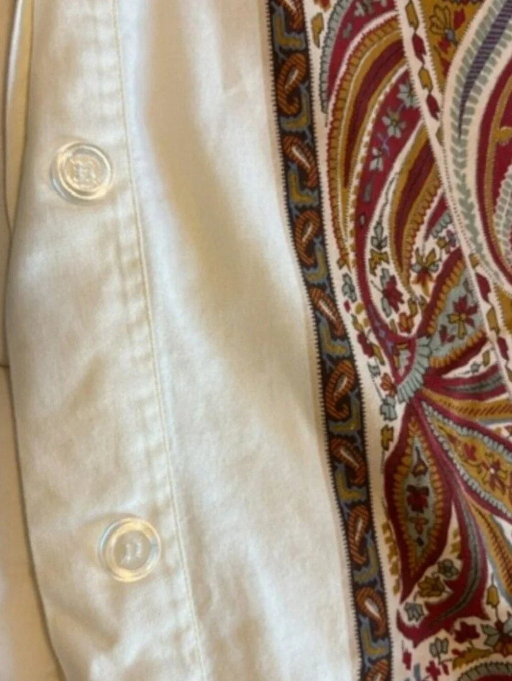 Noble Excellence King Duvet Cover 100% Cotton Paisley Medallion Rust Cream